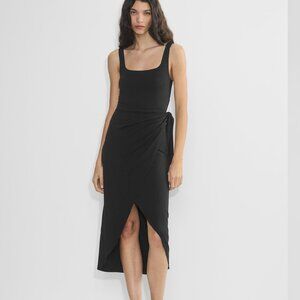 Aritzia Wilfred black midi wrap dress - Size M